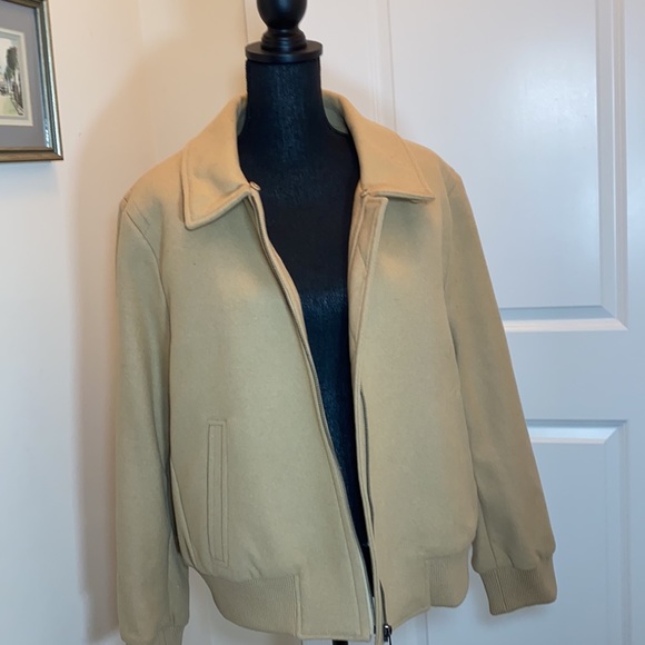 Banana Republic Italian Wool Blend Bomber Jacket w Removable Faux Fur Collar - Picture 9 of 9